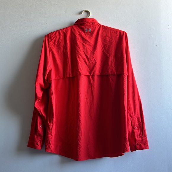 Red Under Armour Button Down Shirt XL - Picture 3 of 7